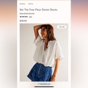 Free people fluer de Lis shorts size large